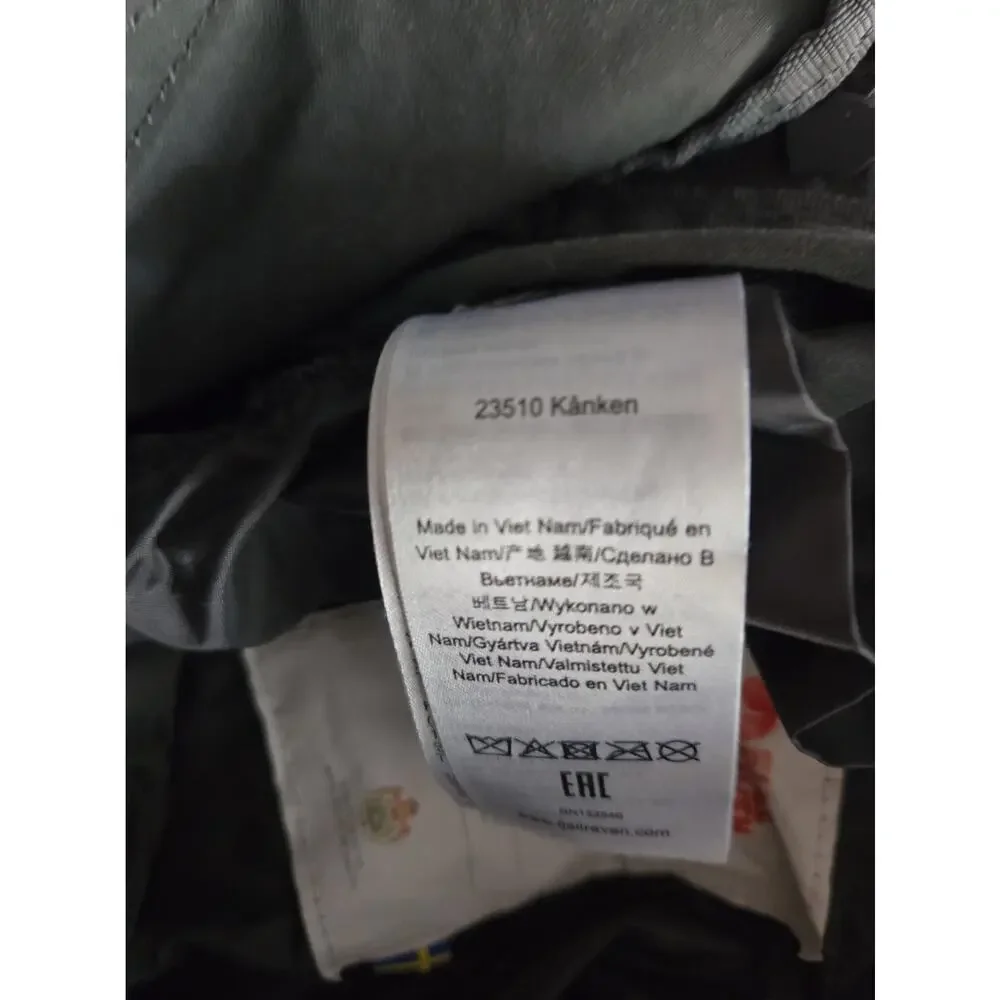 Fjallraven Kanken Genuine Backpack Travel Bag Canvas Graphite Gray Distressed